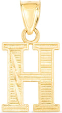 Load image into Gallery viewer, 10k Yellow Gold 0.45&quot; Personalized Lighting Alphabet Letter A - Z Initial Charm Pendant with optional Extendable Chain Necklace
