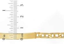 Load image into Gallery viewer, 14k Yellow Gold Mens Railroad Link Mariner Chain Customizable Engravable 5mm ID Bracelet, 8.5 Inch
