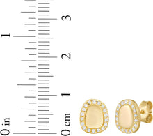 Load image into Gallery viewer, Italian 0.18cttw Diamond 14k Yellow Gold 9mm Freeform Cushion Stud Earrings
