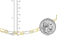 Load image into Gallery viewer, 14k Two-Tone Gold 5mm Alternating Figaro Link Bracelet, 7.5 Inch
