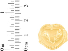 Load image into Gallery viewer, 10k Yellow Gold 18mm Domed Heart with Leaf Design Ring, Sizes 4 - 12
