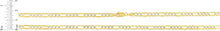 Load image into Gallery viewer, 10k Two-Tone Gold 4.5mm Lite Pave Diamond Cut Figaro Chain Link Bracelet or Anklet, 7", 8", 9" or 10 Inch
