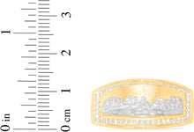 Load image into Gallery viewer, 10k Yellow Gold 13.4mm Last Supper with Cross Pave CZ Border Rectangle Ring, Sizes 5-13
