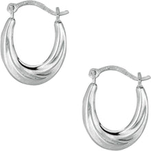Load image into Gallery viewer, 10k Yellow Gold or White Gold 14mm Mini Oval Hoop Earrings
