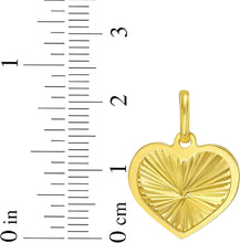 Load image into Gallery viewer, Italian 14k Yellow Gold 14mm Radiant Heart Charm Pendant with Optional Necklace,  16-17-18 Inch
