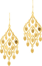 Load image into Gallery viewer, 10k Yellow Gold 37mm Chandelier of Leaves Earrings

