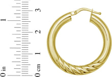Load image into Gallery viewer, 14k Yellow Gold 30mm x 4mm Round or 31.6mm x 4mm Twisted Oval Hoop Earrings
