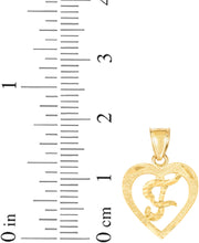 Load image into Gallery viewer, 10k Yellow Gold 0.5&quot; Personalized Alphabet Letter A - Z Initial Heart Pendant with optional Extendable Cable Chain Necklace
