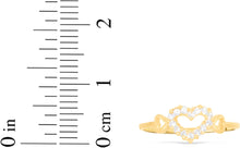 Load image into Gallery viewer, 10k Yellow Gold 6mm CZ Open Heart Ring, Sizes 4 - 9
