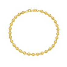 Load image into Gallery viewer, Italian 14k Yellow Gold or White Gold 4mm Disco DC Bead Chain Bracelet
