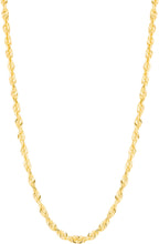 Load image into Gallery viewer, 10k Yellow Gold 4mm Solid Spiral Rope Multi Diamond Cut Chain Necklace
