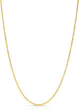 Load image into Gallery viewer, 10k Yellow Gold 2mm Solid Diamond Cut Rope Chain Necklace
