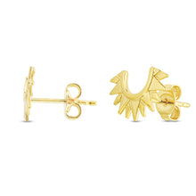 Load image into Gallery viewer, 14k Yellow Gold 16mm Sunburst High Polished Stud Earrings
