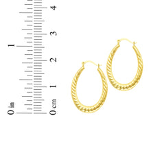 Load image into Gallery viewer, 14k Yellow Gold 20mm Graduated Oval Twist Back to Back Hoop Earrings
