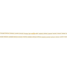 Load image into Gallery viewer, 14k Yellow Gold and White Gold 3.8mm Solid Two-Tone Pave Figaro Chain Necklace
