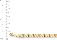 Load image into Gallery viewer, 14k Two-Tone Gold 3.5mm Satin Stampato Bracelet, 7.25 Inch
