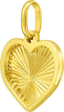 Load image into Gallery viewer, Italian 14k Yellow Gold 14mm Radiant Heart Charm Pendant with Optional Necklace,  16-17-18 Inch
