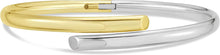 Load image into Gallery viewer, Italian 14k Two-Tone Gold 4mm Bypass Bangle Bracelet
