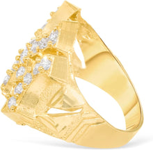 Load image into Gallery viewer, 10k Yellow Gold 21.6mm NY New York Symbol Hip-Hop CZ Ring, Sizes 4-14

