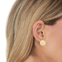 Load image into Gallery viewer, 10k Yellow Gold CZ Solid Round Nugget Earrings
