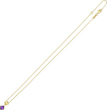 Load image into Gallery viewer, 14k Yellow Gold Natural Gemstone Clover Charm Adjustable Chain Necklace, 16 Inch-18" (Swiss Blue Topaz, Garnet, Amethyst, Citrine or Peridot)
