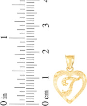 Load image into Gallery viewer, 10k Yellow Gold 0.5&quot; Personalized Alphabet Letter A - Z Initial Heart Pendant with optional Extendable Cable Chain Necklace
