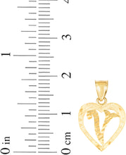 Load image into Gallery viewer, 10k Yellow Gold 0.5&quot; Personalized Alphabet Letter A - Z Initial Heart Pendant with optional Extendable Cable Chain Necklace
