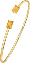 Load image into Gallery viewer, Italian 14k Yellow Gold 4mm Natural Garnet Gemstone Candy Bangle Charm Bracelet
