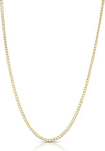Load image into Gallery viewer, 10k Yellow Gold 2.5mm Hollow Cuban Curb Link Chain Necklace
