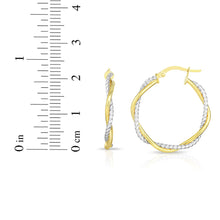 Load image into Gallery viewer, 14k Yellow Gold 25mm Twist and Polished Hoop Earrings
