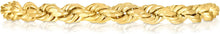 Load image into Gallery viewer, 10k Yellow Gold 7mm Diamond Cut Hollow Rope Chain Necklace
