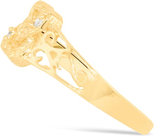 Load image into Gallery viewer, 10k Yellow Gold 7mm Two Interlocked Filligree Hearts CZ Openwork Ring, Sizes 4 - 10
