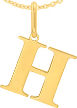 Load image into Gallery viewer, 14k Yellow Gold 0.9&quot; Alphabet Letter A - Z Initial Charm Pendant with optional Extendable Adjustable Chain Necklace
