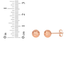 Load image into Gallery viewer, 14k Rose Gold 7mm Diamond Cut Ball Post Earrings
