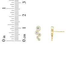 Load image into Gallery viewer, 14k Yellow Gold 11.9mm Bezel Set CZ Ear Climber Earrings
