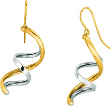 Load image into Gallery viewer, 14k Two-Tone Gold 25mm Swirl Drop Earrings
