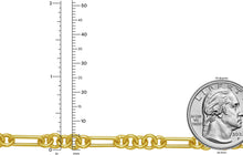 Load image into Gallery viewer, 14k Yellow Gold 4mm Paperclip &amp; 5.4mm Circle Rings Figaro Link Bracelet, 7.25 Inch
