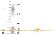 Load image into Gallery viewer, 14k Yellow Gold Alternating 4.7mm Solid &amp; 6.2mm Outline Clover Cable Charm Bracelet, 7 Inch
