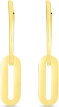 Load image into Gallery viewer, 14k Yellow Gold 32mm High Polish Paperclip Link with Endless Clasp Drop Earrings
