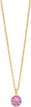 Load image into Gallery viewer, 14k Yellow Gold 4mm Birthstone Charm Pendant Chain Necklace, 16"-18" (Garnet Amethyst Aquamarine White Topaz Emerald Moonstone Ruby Peridot Blue Sapphire Pink Sapphire Citrine Sky Blue Topaz)
