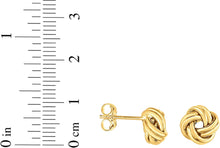 Load image into Gallery viewer, 14k Yellow Gold 11mm Medium Multi-Row Love Knot Stud Earrings
