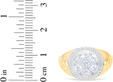 Load image into Gallery viewer, 10k Yellow Gold 15mm Two-Tone Flower CZ Openwork Ring, Sizes 5 - 13
