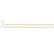 Load image into Gallery viewer, 14k Yellow Gold and White Gold 3.8mm Solid Two-Tone Pave Figaro Chain Necklace
