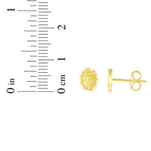 Load image into Gallery viewer, 14k Yellow Gold 7.5mm Virgin Mary Stud Earrings
