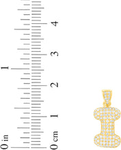 Load image into Gallery viewer, 10k Yellow Gold 0.5&quot; Pave CZ Personalized Bubble Alphabet Letter A - Z Initial Charm Pendant with optional Chain Necklace
