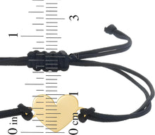 Load image into Gallery viewer, 14k Yellow Gold 10mm Heart &amp; Cord Adjustable Friendship Charm Bracelet, 9.25 Inch
