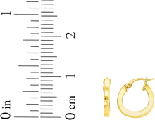 Load image into Gallery viewer, 14k Yellow Gold Round High Polish Wedding Band Hoop Earrings - view 3
