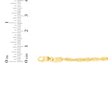 Load image into Gallery viewer, 10k Yellow Gold 3.5mm Solid Spiral Rope Multi Diamond Cut Chain Bracelet or Anklet
