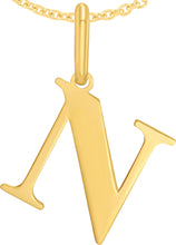 Load image into Gallery viewer, 14k Yellow Gold 0.9&quot; Alphabet Letter A - Z Initial Charm Pendant with optional Extendable Adjustable Chain Necklace
