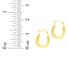 Load image into Gallery viewer, 14k Yellow Gold 13mm Oval Back to Back Hoop Earrings
